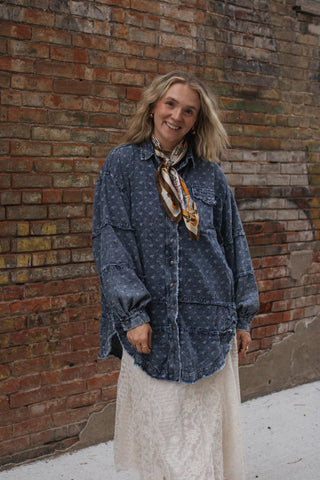 Makayla Washed Denim Shirt Tunic