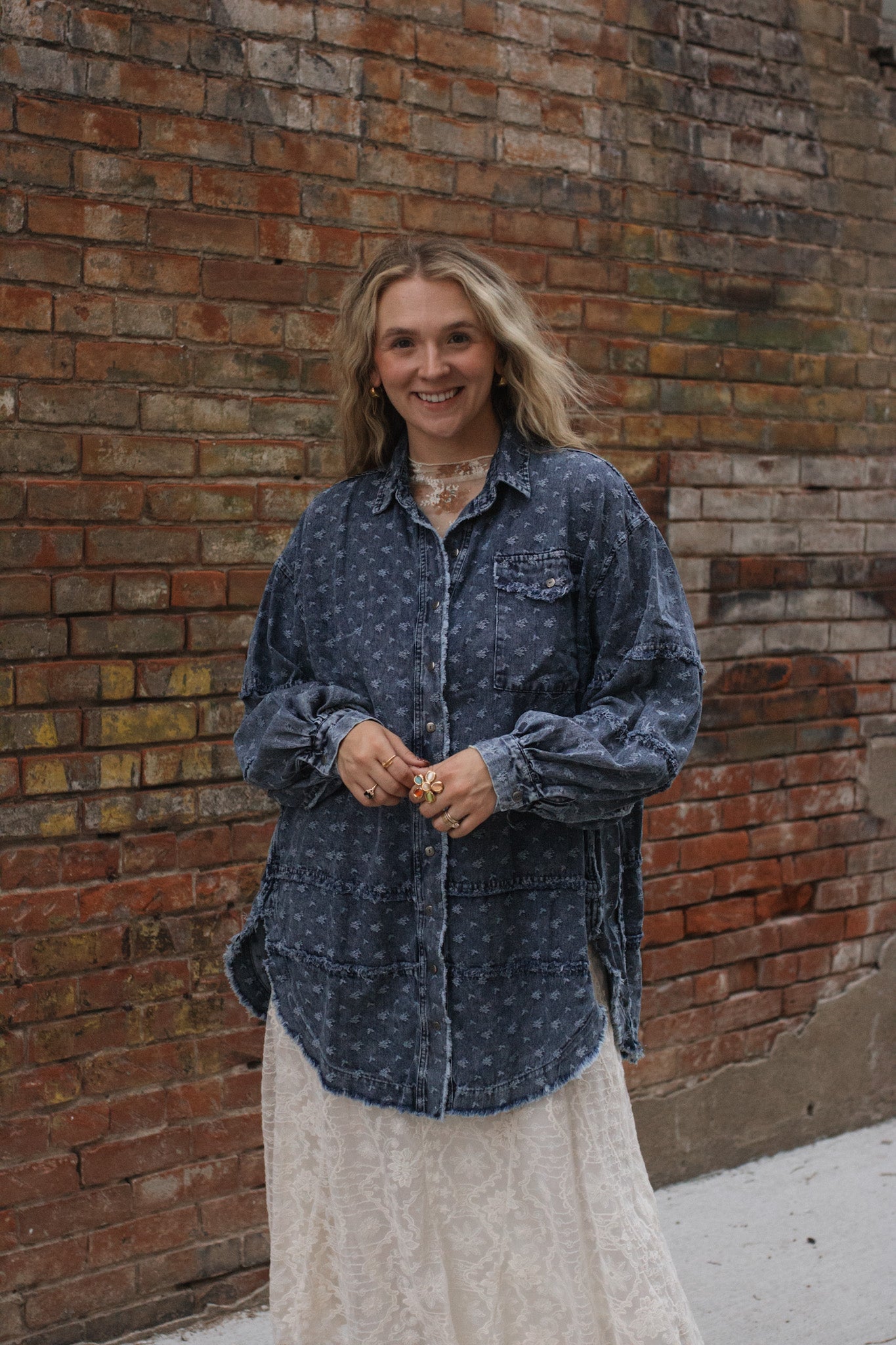 Makayla Washed Denim Shirt Tunic