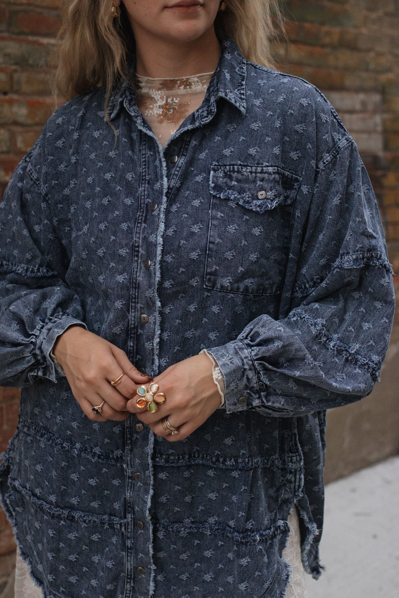 Makayla Washed Denim Shirt Tunic
