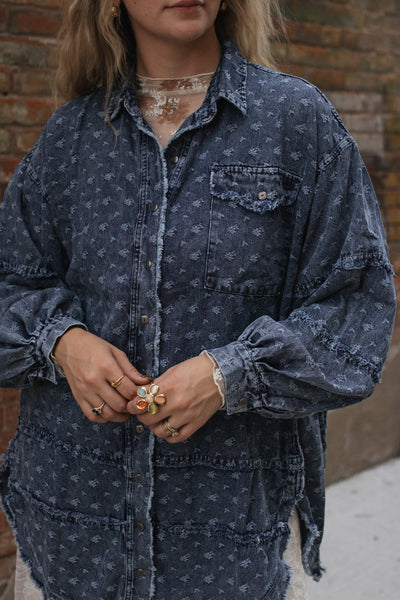 Makayla Washed Denim Shirt Tunic