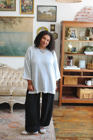 Aspen Oversized Lace Trim Sweater