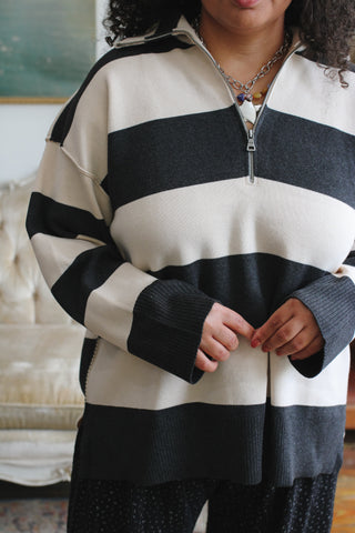 Georgie Striped Quarter Zip