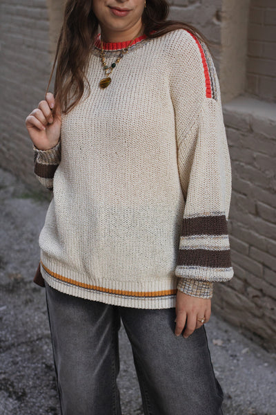 Genevieve Oversized Knit Contrast Sweater