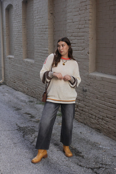 Genevieve Oversized Knit Contrast Sweater