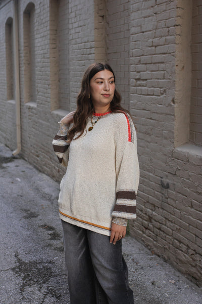 Genevieve Oversized Knit Contrast Sweater