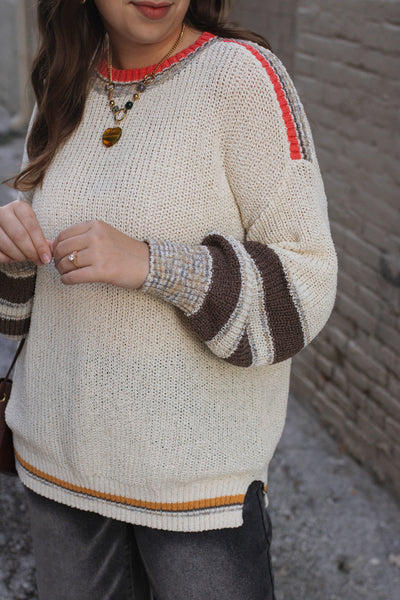 Genevieve Oversized Knit Contrast Sweater