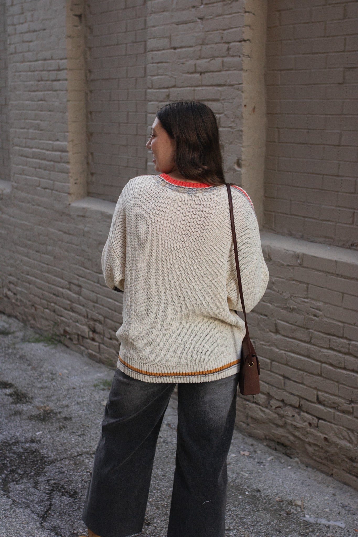 Genevieve Oversized Knit Contrast Sweater