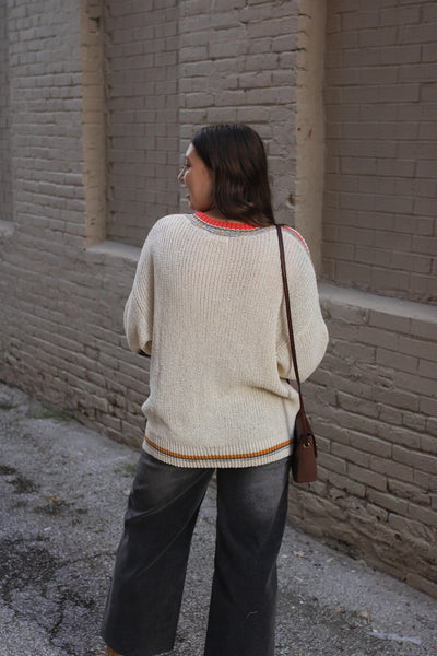 Genevieve Oversized Knit Contrast Sweater