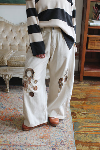 Ashton Patchwork Wide Barrel Jeans