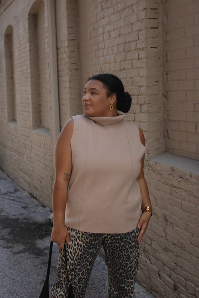 Olivia Sleeveless Cowlneck Sweater