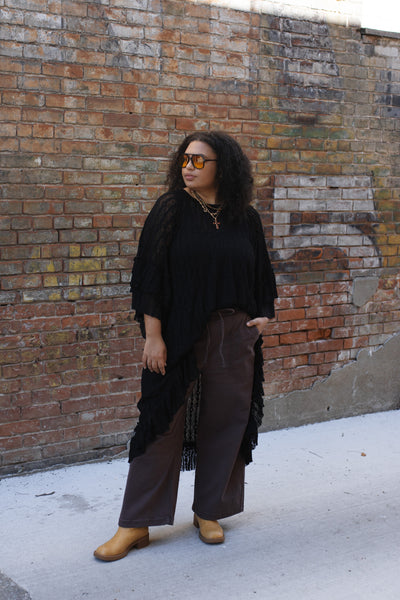 Elizabeth Lace Tunic Top | Black