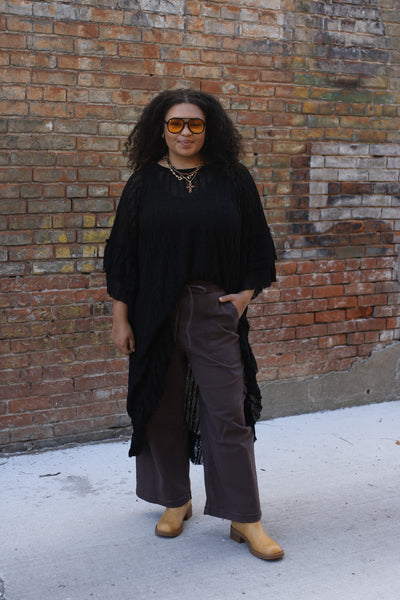 Elizabeth Lace Tunic Top | Black