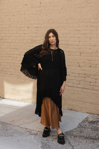 Elizabeth Lace Tunic Top | Black
