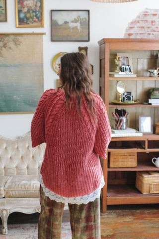 Kate Chunky Knit Lace Trim Sweater