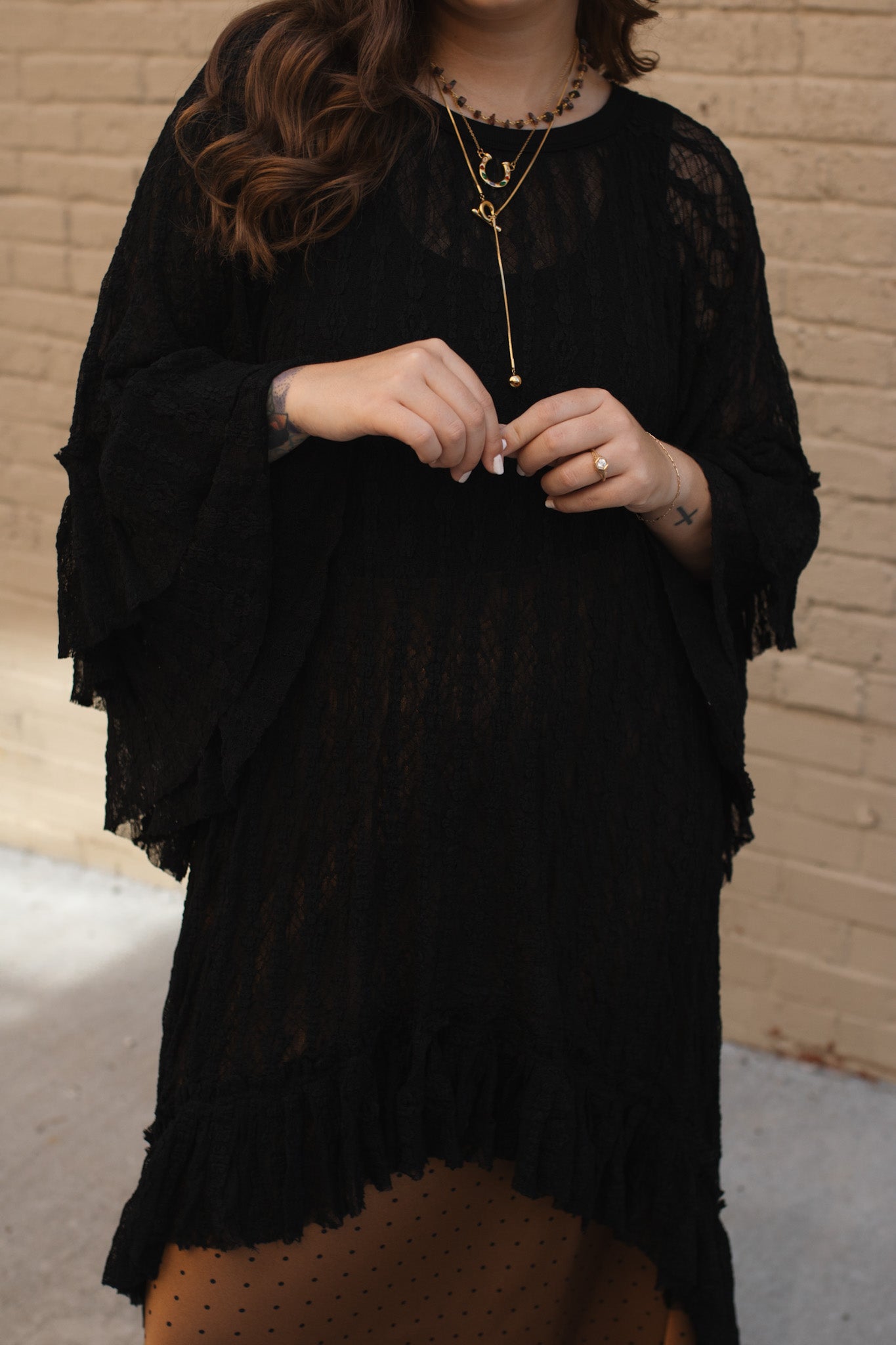 Elizabeth Lace Tunic Top | Black