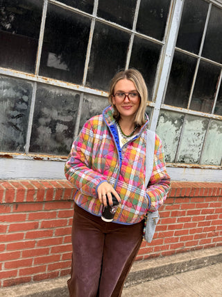 Gia Vintage Plaid Quilted Jacket