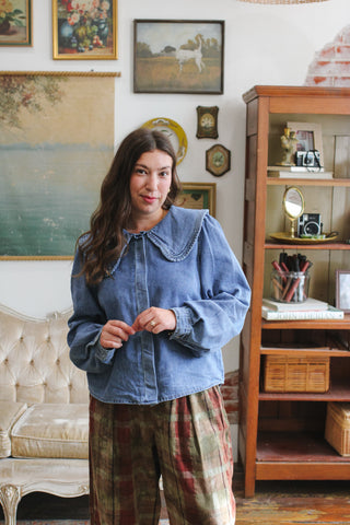 Meredith Collared Denim Top