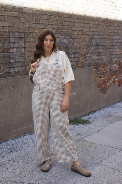Sadie Gingham Denim Overall