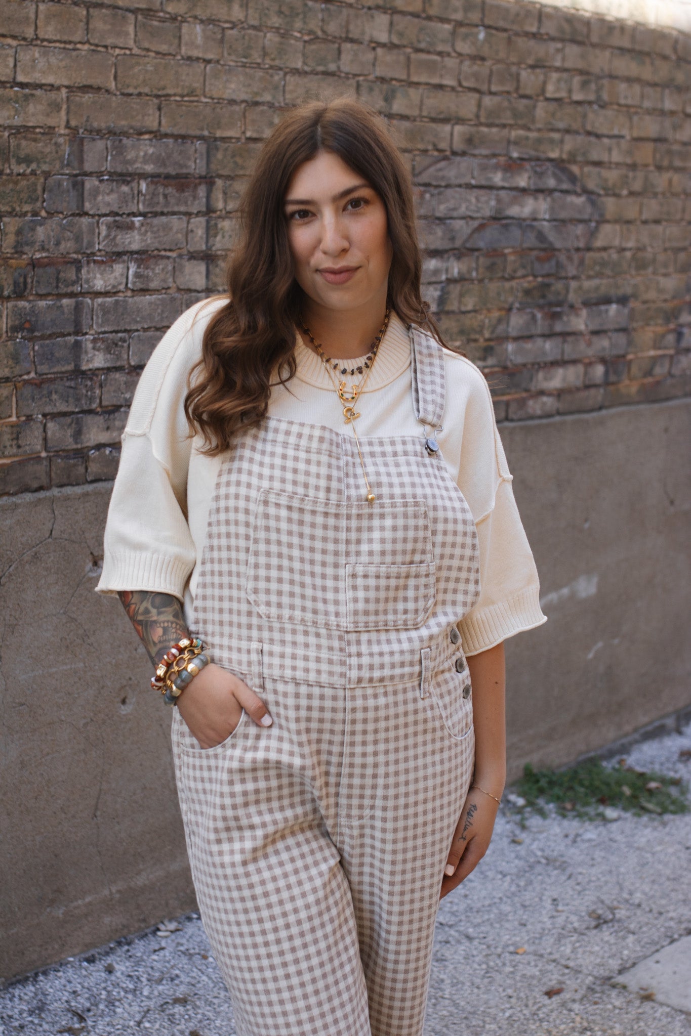 Sadie Gingham Denim Overall