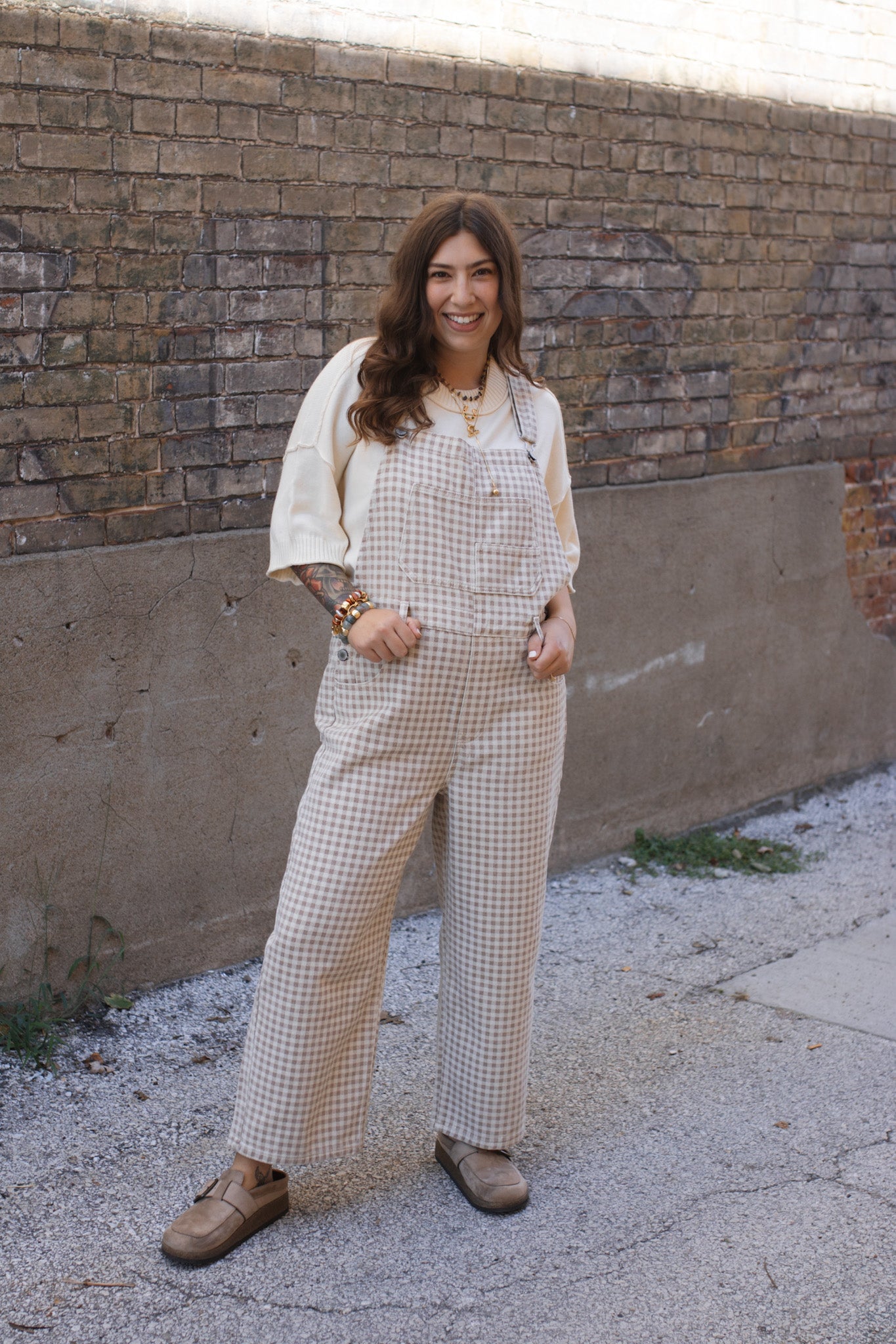 Sadie Gingham Denim Overall
