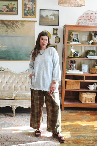 Aspen Oversized Lace Trim Sweater