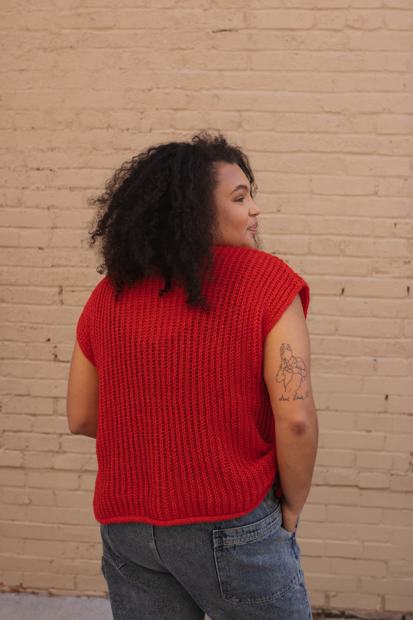 Tess Knit Vest - Cherry