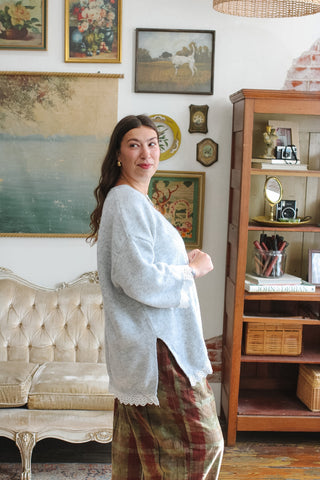 Aspen Oversized Lace Trim Sweater