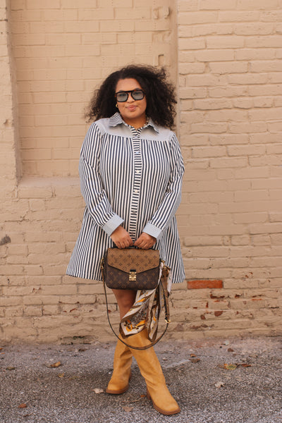 Emery Striped Shirt Dress