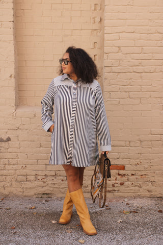 Emery Striped Shirt Dress