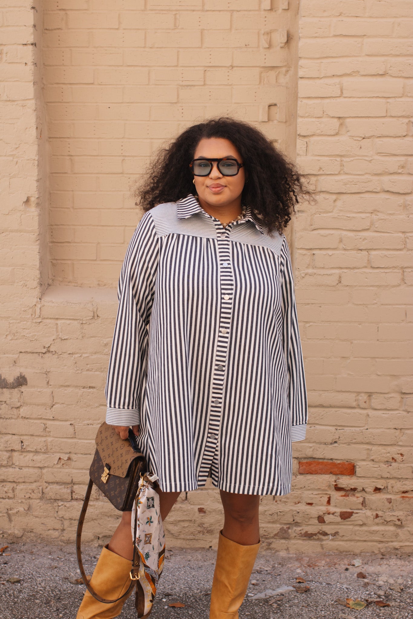 Emery Striped Shirt Dress
