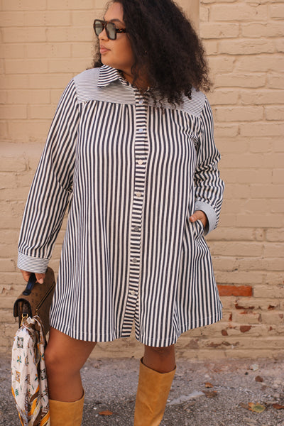 Emery Striped Shirt Dress