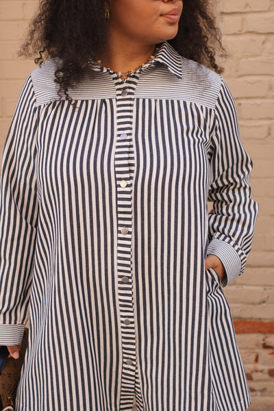 Emery Striped Shirt Dress
