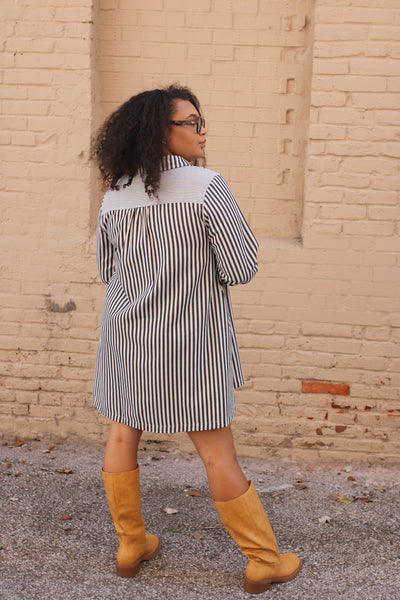 Emery Striped Shirt Dress