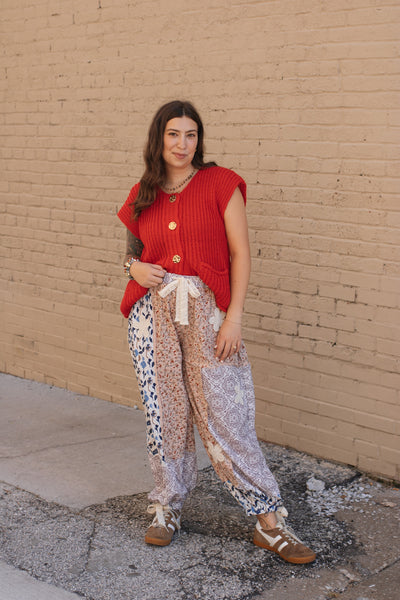 Tess Knit Vest - Cherry