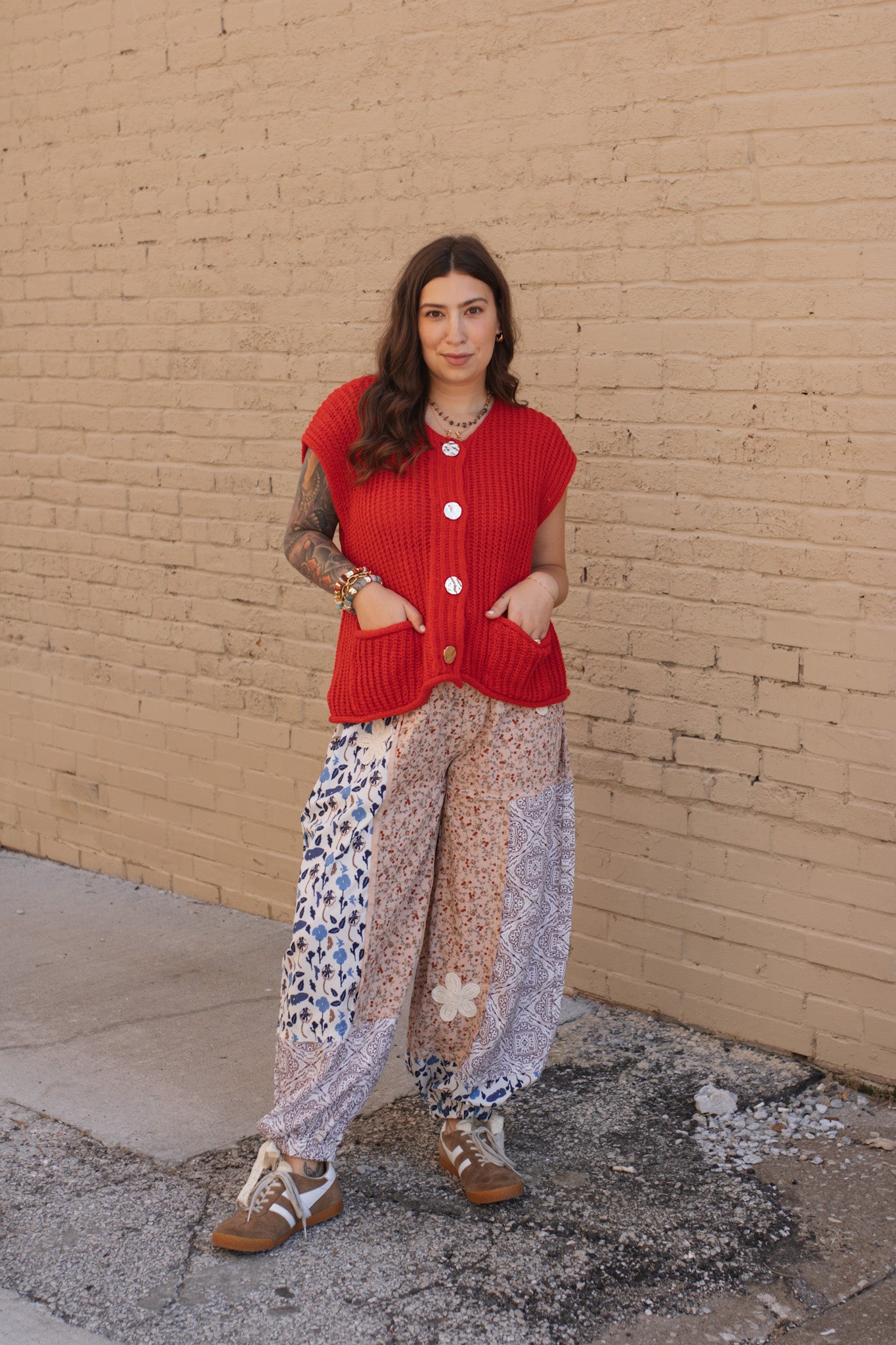 Tess Knit Vest - Cherry