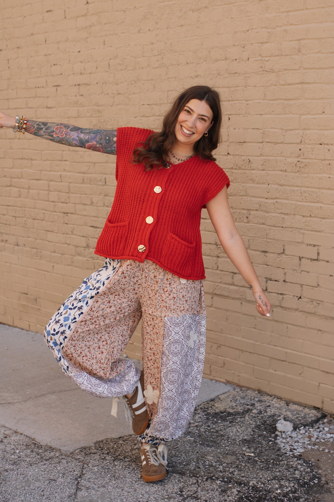 Lila Patchwork Jogger Pants
