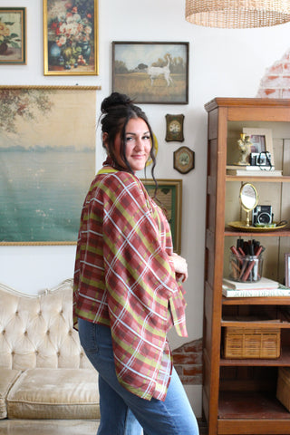 Kenna Plaid Poncho Top