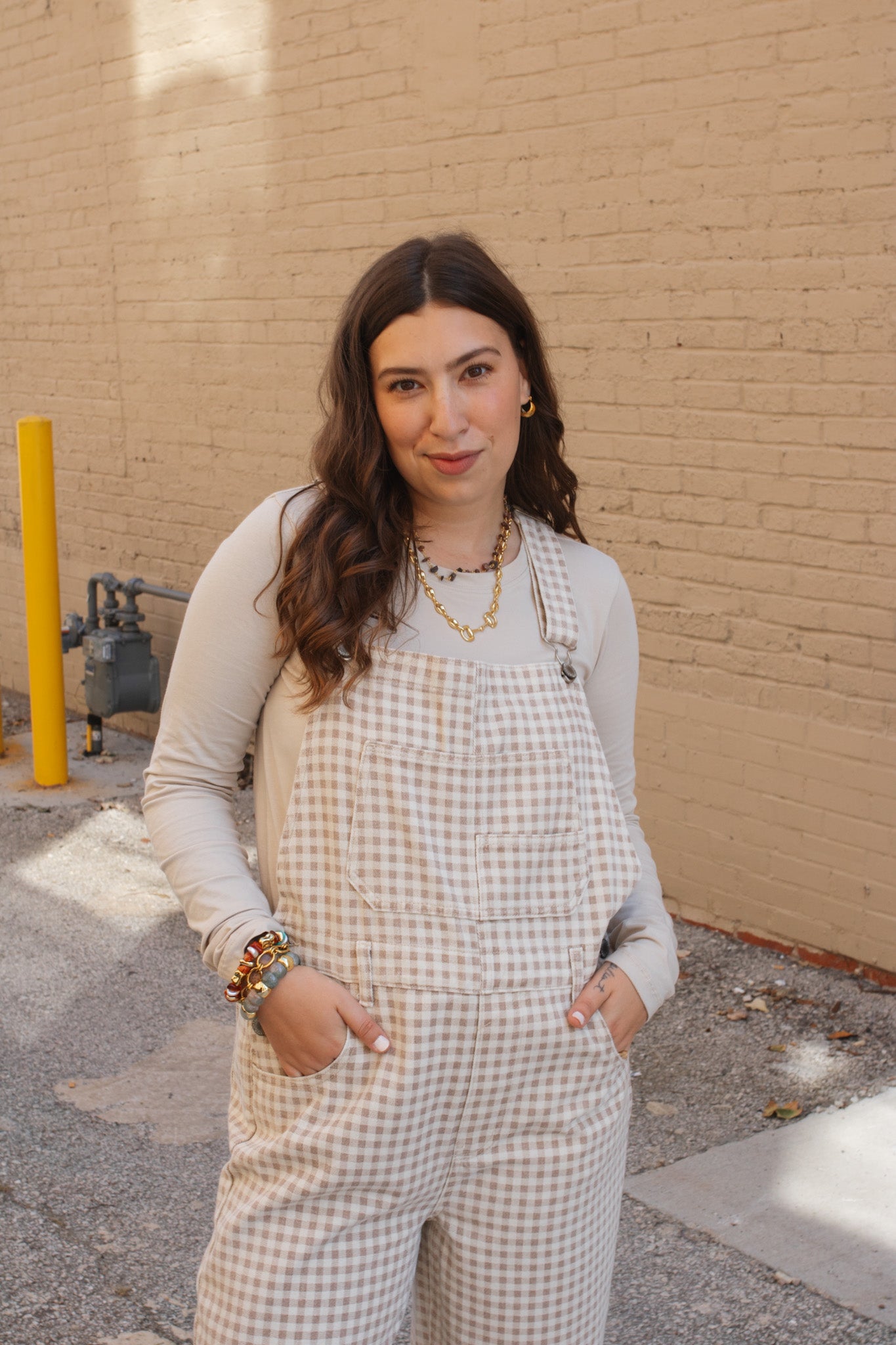 Sadie Gingham Denim Overall