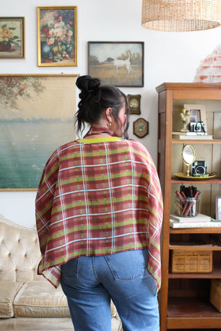 Kenna Plaid Poncho Top