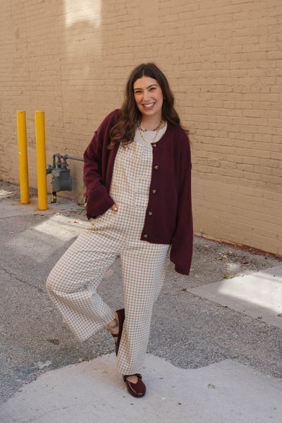 Sadie Gingham Denim Overall