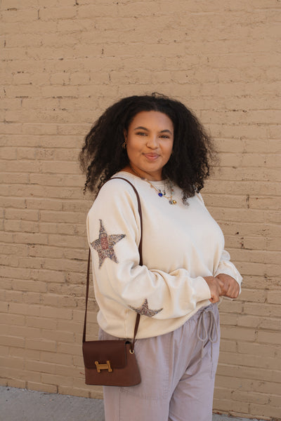Stella Star Patch Terry Knit Sweatshirt