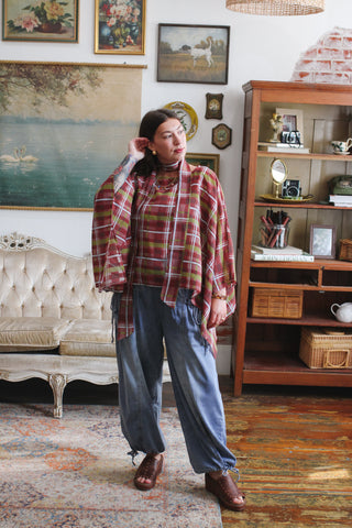 Kenna Plaid Poncho Top