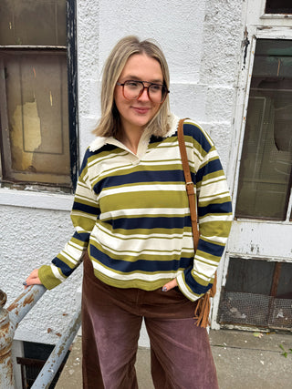 Andie Striped Collared Top