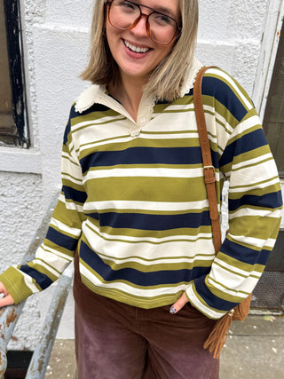 Andie Striped Collared Top