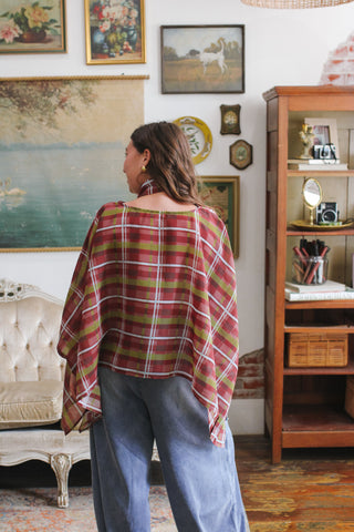 Kenna Plaid Poncho Top