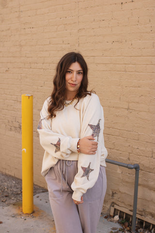 Stella Star Patch Terry Knit Sweatshirt