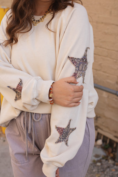 Stella Star Patch Terry Knit Sweatshirt