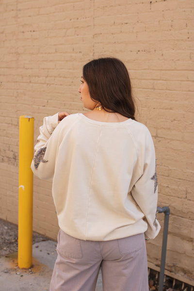 Stella Star Patch Terry Knit Sweatshirt