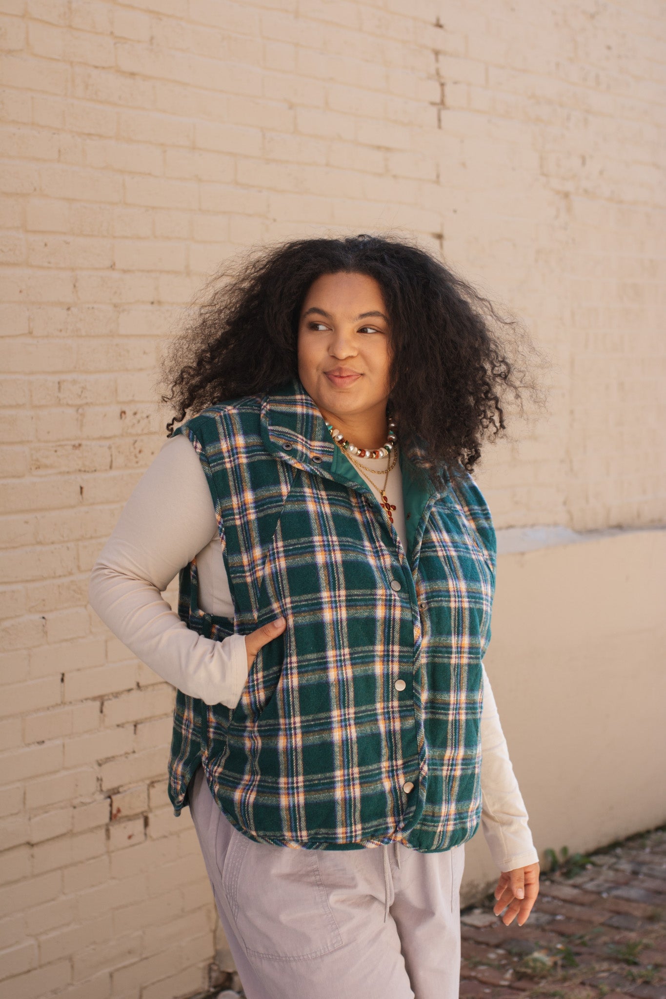 Emery Snap Button High Neck Vest