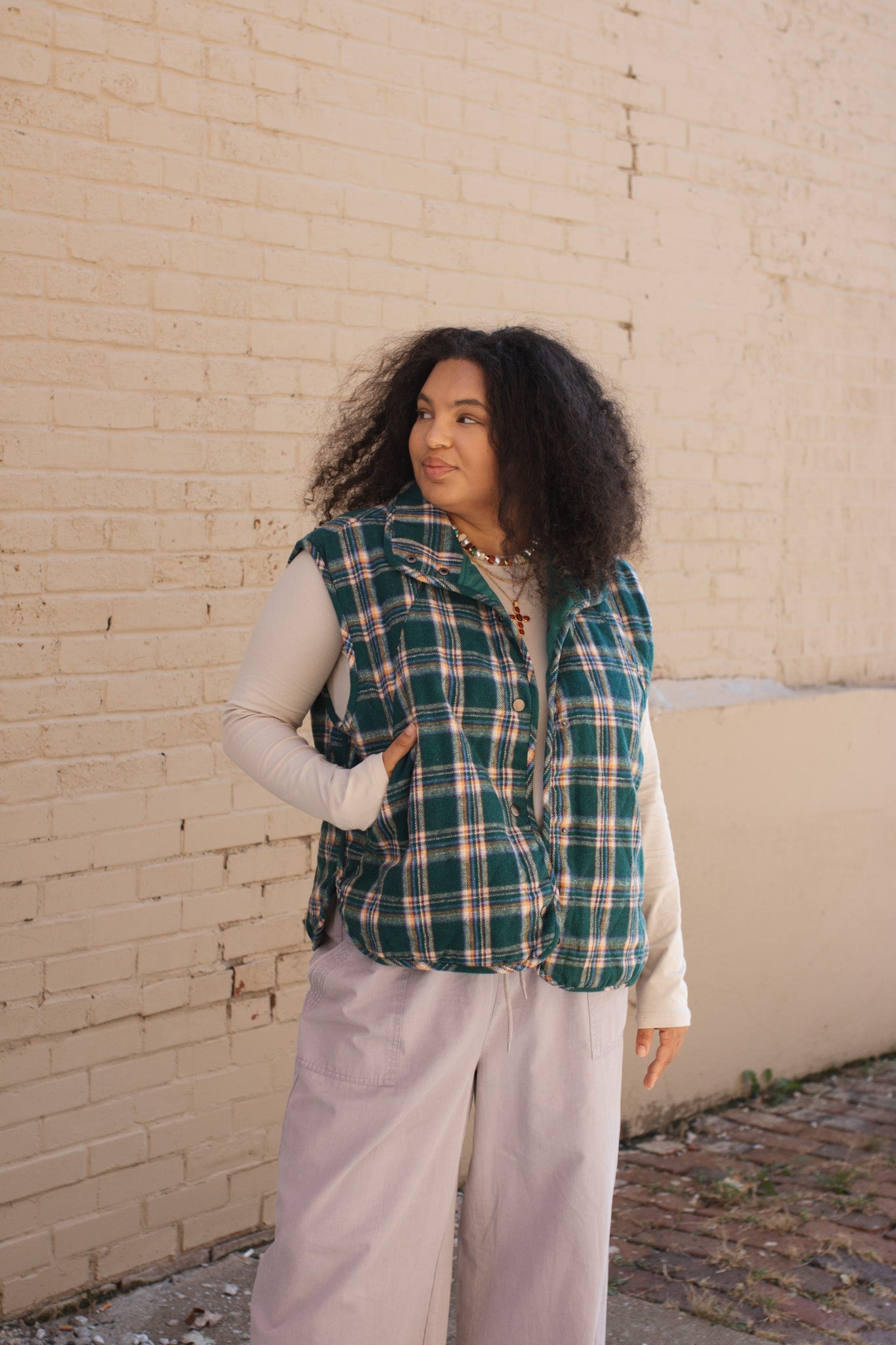 Emery Snap Button High Neck Vest